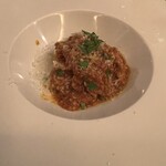 ICARO miyamoto - トリッパのトマト煮　しっかりとした下拵えで全く臭みなく柔らか。