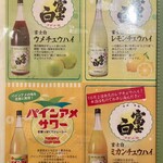 本鳥久 - チュウハイメニュー