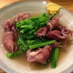 酒肴哲 - 菜の花とほたるいか