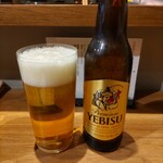 ジャパニーズ ラーメン 五感 - ビール小瓶(エビス) 500円 ♪