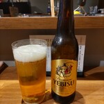 ジャパニーズ ラーメン 五感 - ビール小瓶(エビス) 500円 ♪