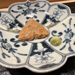 寺子屋 すし匠 - 香箱蟹の蒸し寿司笹包み