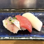 牧和すし - あじ 赤身まぐろ スルメイカ