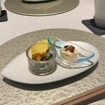 肉割烹 重㐂 - 前菜二点盛合わせ