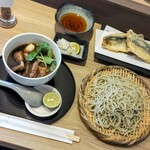 江戸そば マルノ - 鴨せいろ＋鯵天