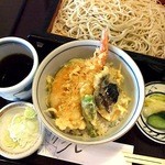 鴨立庵 - ミニ天丼セット（1050円）