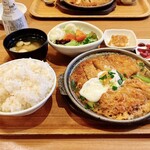 いちげん - ロースカツ＆ヒレカツ煮定食（税込900円）