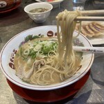 天下一品 - 麺はオーソドックスな中太麺、旨し♪(๑ᴖ◡ᴖ๑)♪