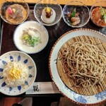 そば古今料理観 - 女房選択の普通のざるそばセット￥1500   これにPic.3のスィーツが付くので女房は本当にこの店のファンです。今日の提案者は女房だったので、御馳走になりました。この後Pic.16～17の紅葉付き。