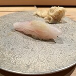 鮨 近藤 - ヒラメ　スダチ＆塩