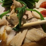 拉麺 生姜と肉 - いろいろ部位チャーシュー