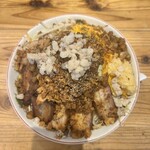 尾道ラーメン しょうや - オノ二郎汁無し（大）1200円＋フルカスタム500円