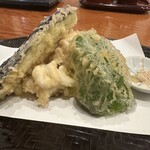 ちゅう心 - 白子の天ぷら(茄子とピーマンも美味しかった〜)