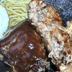 ぶんてん - ハンバーグ断面