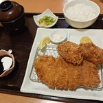 れんが - カキフライ2個&ロースカツ定食 2300円