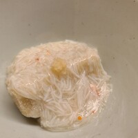 道人 - ⑩餅粉揚げ海老芋(大阪府富田林産)、松葉蟹(正式名:楚蟹・雄)(兵庫県柴山産、1.3kg)の蟹餡掛け
                      表面はカラッと中は軟らかな海老芋、滑らかな口溶け
                      松葉蟹餡は透明感のある旨み、悶絶しました！