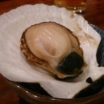 いなせや - お通し(器からはみ出るホタテ)