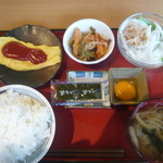 盛岡月が丘食堂 - 朝食セット（３５０円・朝食例６）