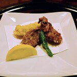 うさぎ屋 - 牡蠣香草揚・獅子唐・檸檬