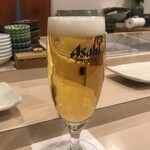 すし さか井 - ワンドリンク付きの生ビール