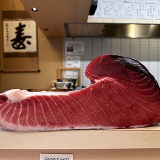 独自ルートから仕入れた天然本マグロやウニをこだわりの握りで。