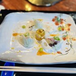 八王子うかい亭 - 真鯛のマリネ　きのこのゼリー
