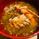 温泉山荘 だいこんの花 - 伊勢海老あら汁　すっ〜と入ります