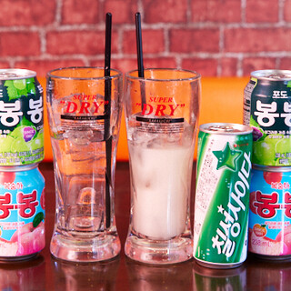 自慢の韓国料理と合わせるドリンクメニューは豊富な品揃え！