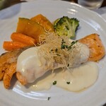 キッチン ブルー グローブ - 鮭ぽわのアップ