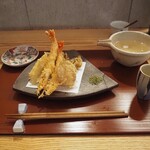 そば切り 岳空 - 天ぷら盛り ＆ 開運 純米吟醸