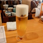 宮城の魚と赤酢のお寿司 魚が肴 - 一杯目の生ビールはマルエフ