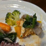 キッチン ブルー グローブ - 最後のぽわれには南瓜、ほうれん草を添えて