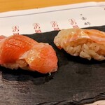 宮城の魚と赤酢のお寿司 魚が肴 - ②の皿　大間産の本鮪中トロ/すずき