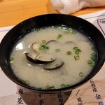 宮城の魚と赤酢のお寿司 魚が肴 - 地物しじみ汁