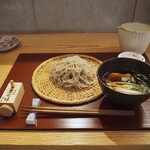 そば切り 岳空 - 鴨せいろ ＆　豊盃 ん 純米