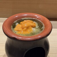 鮨 つきうだ - 鮑肝ソースと雲丹ご飯