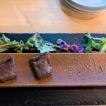 aruhi_morinonaka - 黒毛和牛のステーキ～わさびと岩塩で～