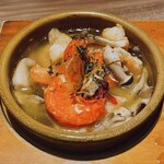 俺のイタリアン - 海老ときのこのアヒージョ