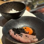 お肉屋 けいすけ 三男坊 - 高森和牛すきしゃぶ　極み卵