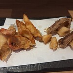 江戸そば マルノ - ほっき貝としいたけの天ぷら