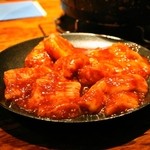 炭火焼ホルモン ぐう - 2014.4 シマチョウ、マルチョウ、ギアラ、ホルモン（小腸）、上ミノ