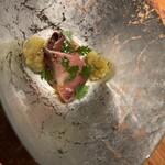 Restaurant Karyon - 天然ブリの藁焼き 焼き茄子 セルフィーユのサラダ