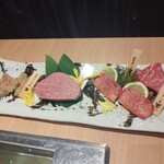 にく稲 - 雪室芳醇和牛と牛タン盛り合わせ