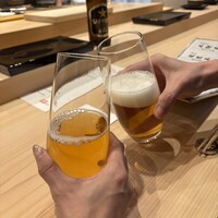 北新地 鮨 聚楽 - 乾杯〜♪(*^^)o∀*∀o(^^*)♪