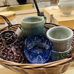 北新地 鮨 聚楽 - お猪口が選べます✨️