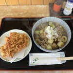 ねぎどん - ネギ肉そば+桜エビの天ぷら