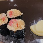 北新地 鮨 聚楽 - マグロ、鯛などエトセトラ細巻と紀の川漬✨️