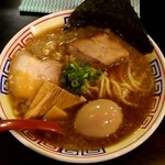 人力俥 - 背脂煮干そば＋味玉