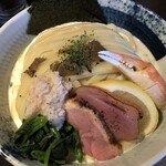 鴨出汁中華蕎麦 麺屋yoshiki - 鴨と蟹の昆布水味噌つけ麺(クリーミー)