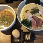 鴨出汁中華蕎麦 麺屋yoshiki - 鴨と蟹の昆布水味噌つけ麺(クリーミー)
